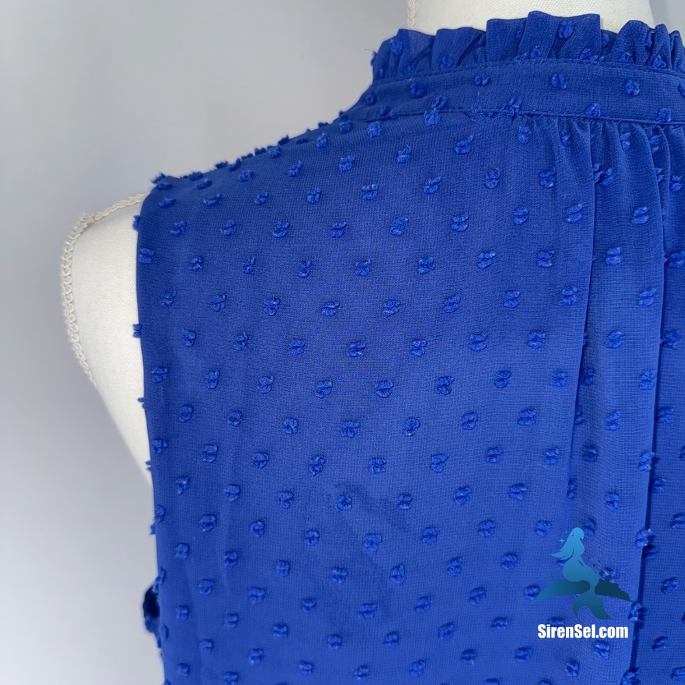 1164 J. Crew Sleeveless Blouse - Size 8 - Blue - Picture 8 of 16